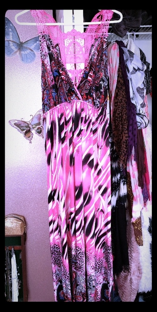 Long silky boho dress